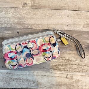 Coach Poppy Multicolor Wristlet Wallet